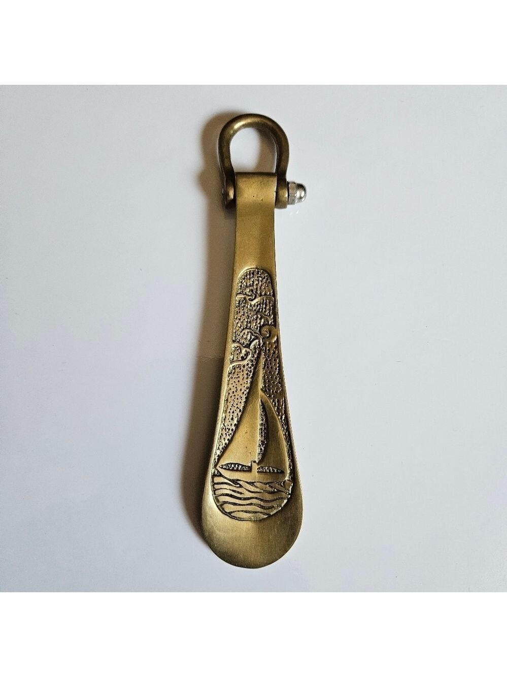 Vintage 70s Solid Brass Mariner/Nautical Shoe Horn